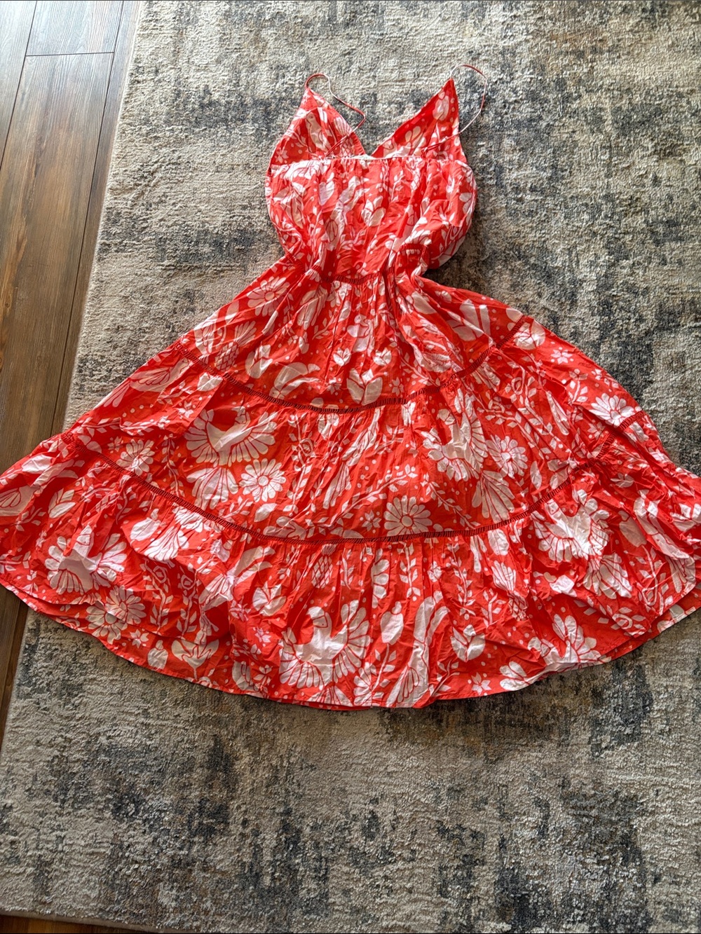 FARM Rio Orange Neon Jungle Dress with White Print - Picture 3 of 3